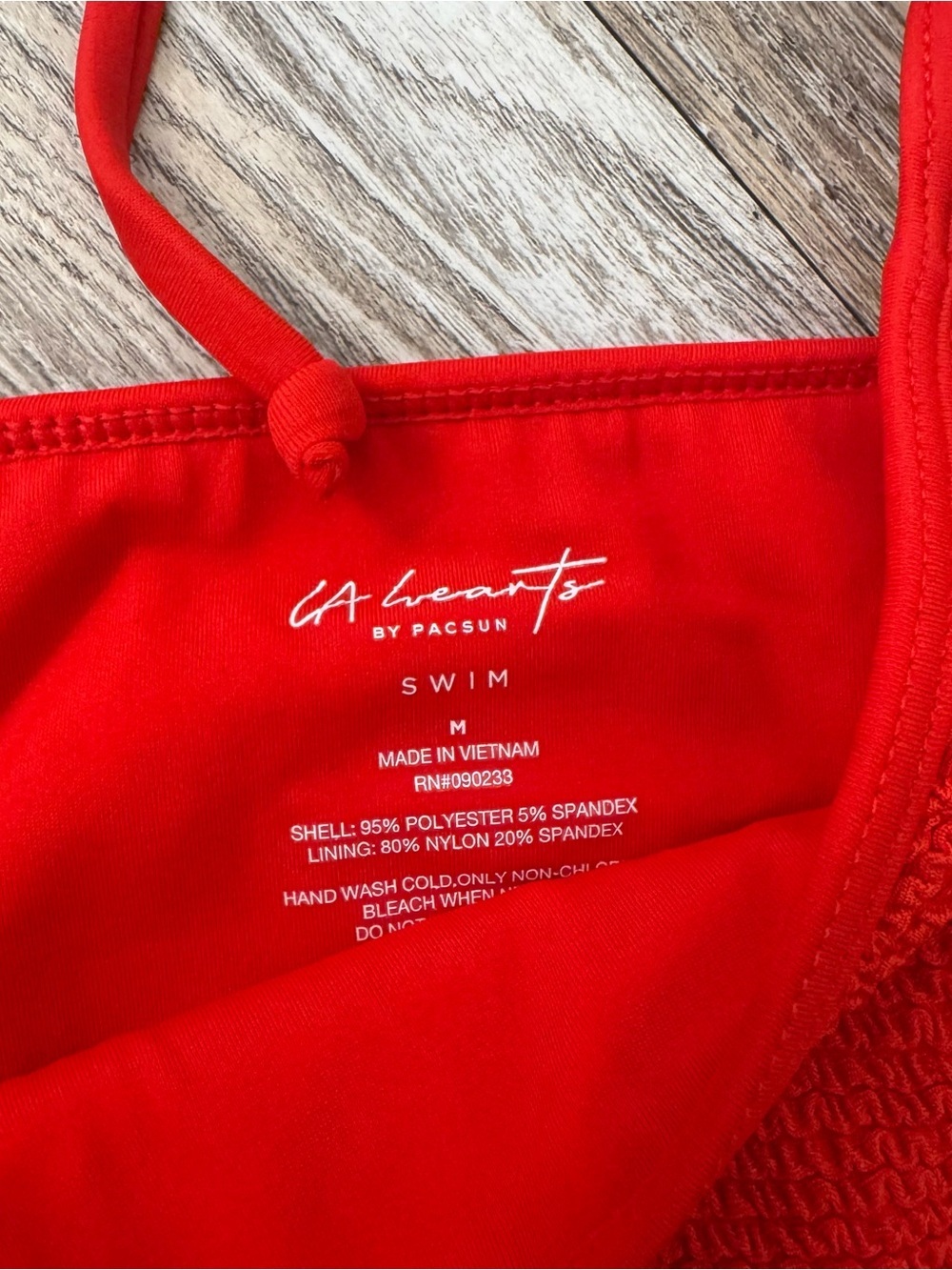 PacSun Red Textured Triangle Bikini Set - Picture 2 of 4